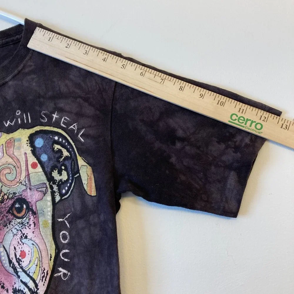 The Mountain Tee Shirt Youth L Black Brown Beware Of Pit Bull Dog - Picture 4 of 9